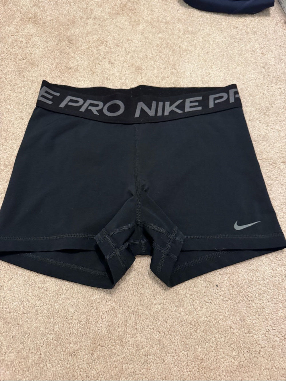 Nike Black Compression Shorts with Gray NIKE PRO Waistband